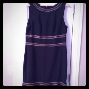 WHBM black dress with sheer nude embellishment